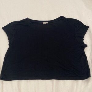 Free People Black Cropped Tee